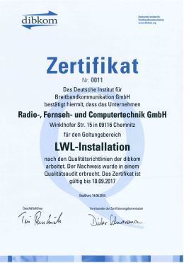 Zertifikat LWL